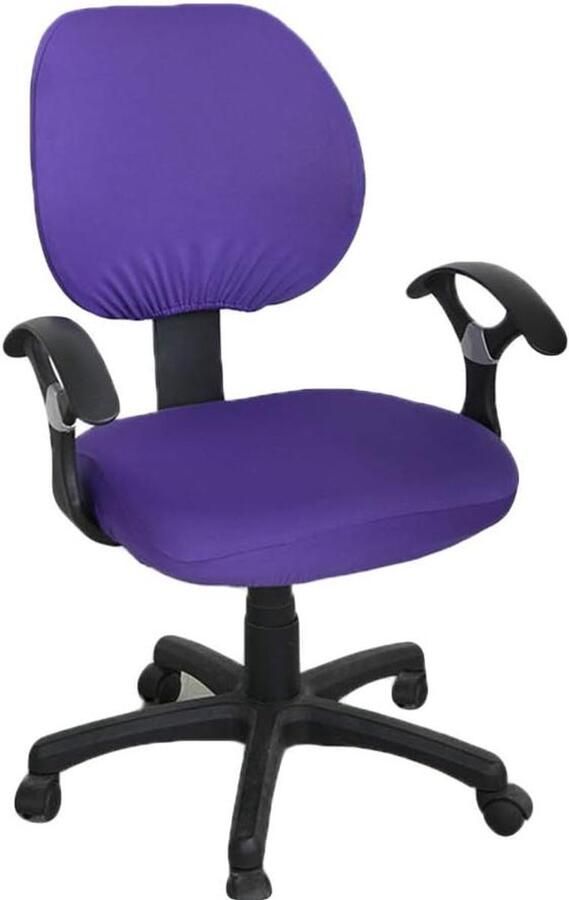 Allecto Plus Elastische Wasbare Computer Bureaustoelhoes Set Anti-stof (2 stuks Paars)