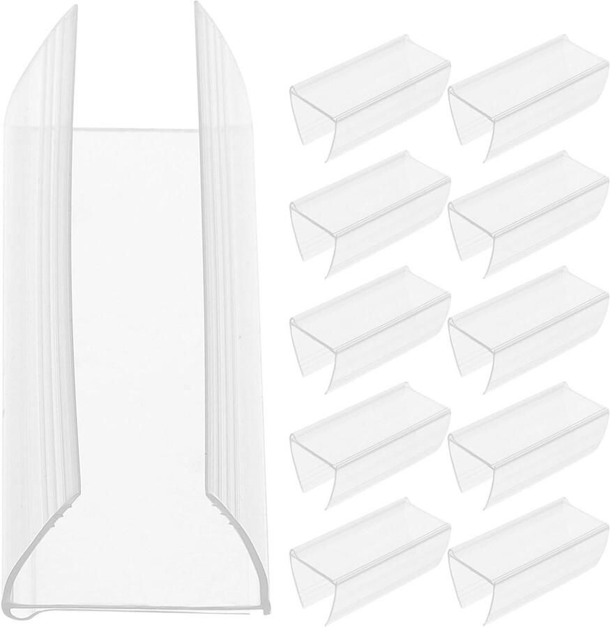 Allecto Plus Etikettenhouders Kunststof Transparant 30 Stuks Prijsetiketten Supermarktrek Organizer Labeldisplay Klemmen Prijskaarten Houten Rek Opbergers