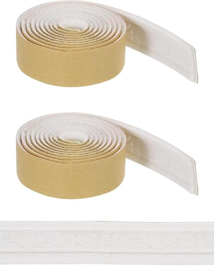 Allecto plus Flexibele zelfklevende 3D-wandsluiting 200 x 4 9 cm 2 stuks voor wandspiegel deur kledingkast