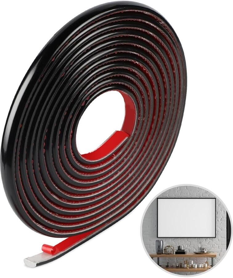 Allecto Plus Flexibele zelfklevende sierlijst kader zwart 5m Doe-het-zelvers Decoratie kasten fotolijsten