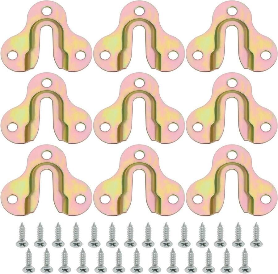 Allecto Plus Foto Ophangbeugel 40 stuks Geel zink Foto Wandrek met Schroeven Enkele Haak 120 stuks M3.5x14 Geschikt voor Fotolijsten