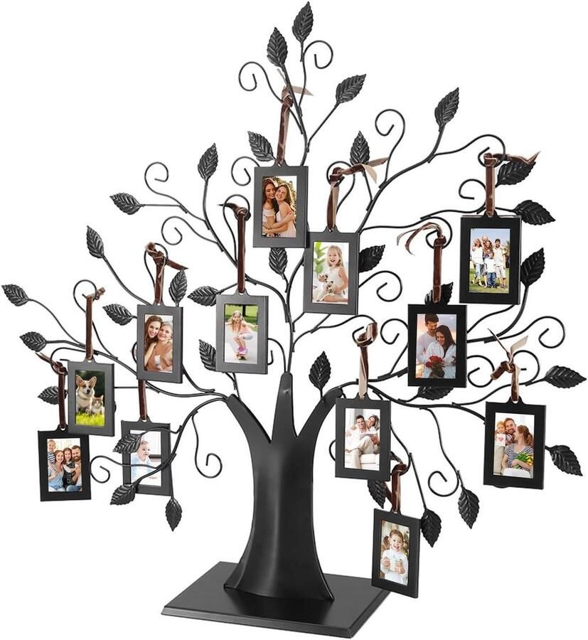 Allecto plus Fotolijst familieboom voor tafel Metaal 12 fotolijsten Groot 6 4 x 4 6 cm