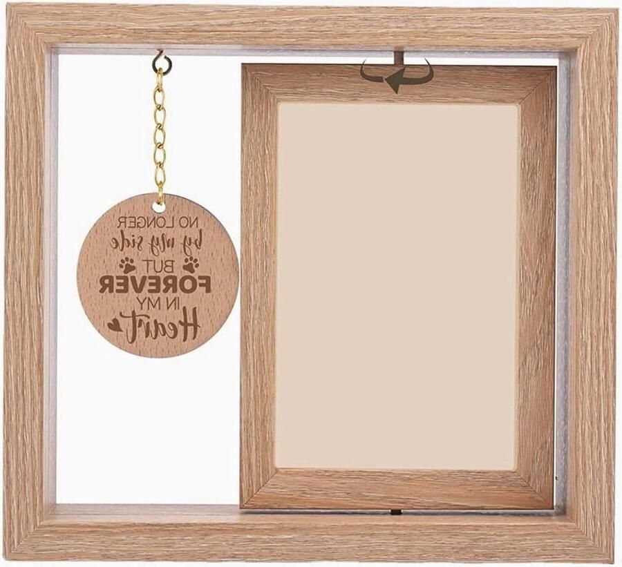 Allecto Plus Fotolijst Hond Puppy Poot Gesneden Houten Herdenking Huisdier Kantoor Tafel Ornament met Muur en Ezel Fotolijst voor Hondenliefhebbers