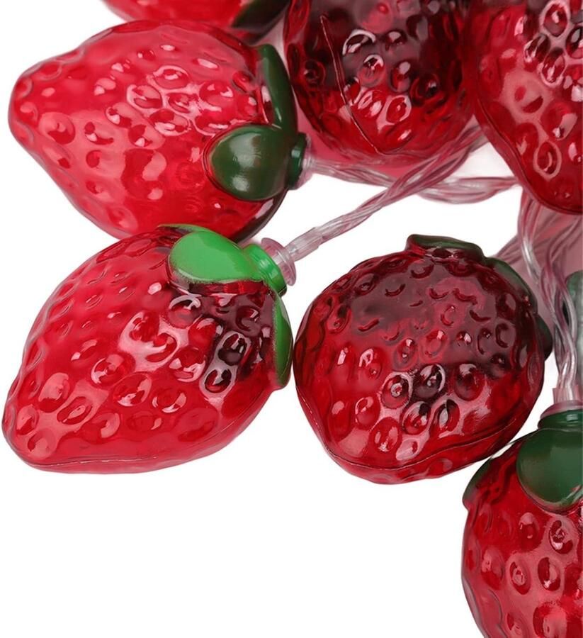 Allecto plus Fruit Lichtslingers 9.8ft 20LEDs Batterijaangedreven Aardbei Lamp voor Thema Feestdecoratie