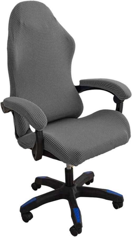 Allecto Plus Gaming Chair Slipcover voor 4 stuks Lichtgrijs Wasbaar en Antislip met Rits Geschikt voor Gaming Stoelen en Bureaustoelen