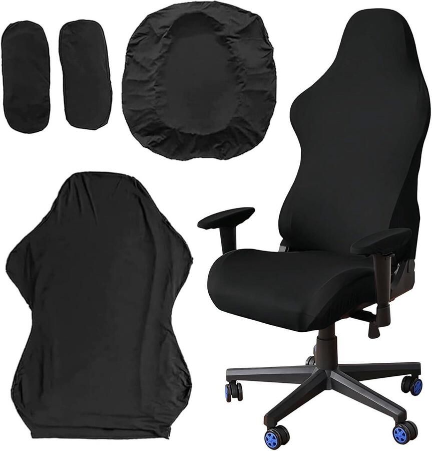 Allecto Plus Gamingstoelhoes voor computerstoelen en bureaustoel Afneembaar en wasbaar Stretch stoelhoes Draaistoel hoes met optimaal comfort
