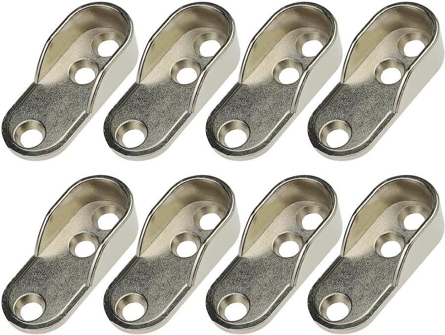 Allecto Plus Garderobe Rail End Ondersteunt voor Kast Gouden Kleur 8 stuks Plafond Montage Zinklegering 15mm Dia 5mm Gat Dia