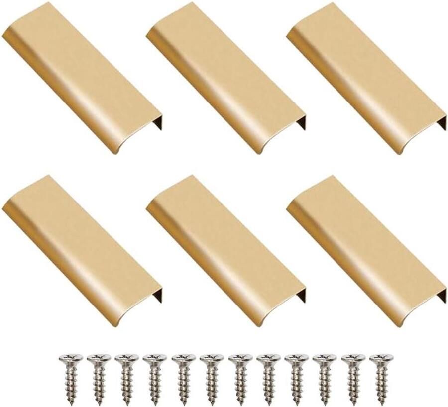 Allecto Plus Gebogen Ladegrepen 6 stuks Verborgen Deurgrepen Profielgreep Moderne Keukengrepen Keukenaccessoires