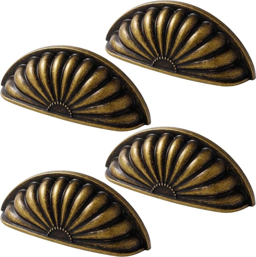 Allecto plus Geborsteld messing Keukenkast Deur Handvat Set van 4 Antiek koper Voor Meubels Kledingkast