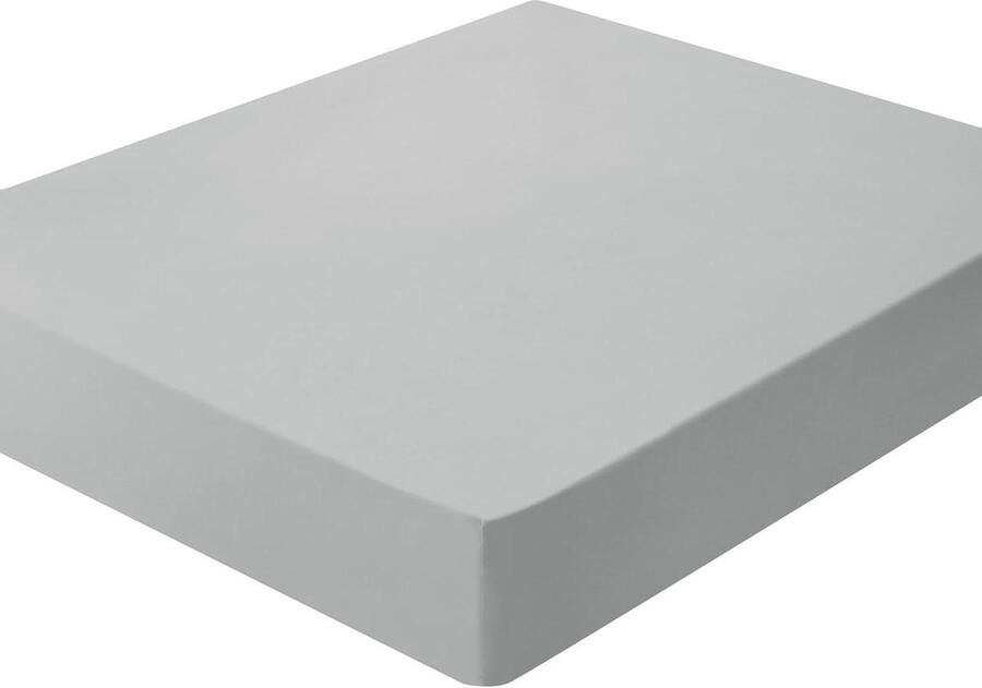 Allecto plus Geborsteld Microvezel Hoeslaken 120x200x35 cm Lichtblauw Geschikt voor Hoge Matrassen