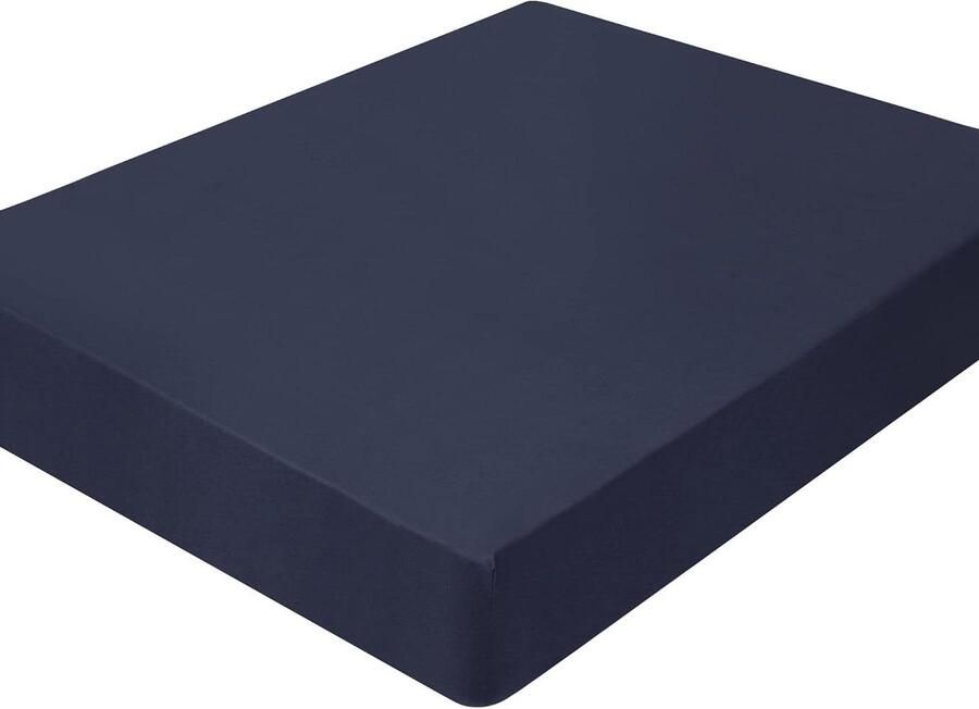 Allecto plus Geborsteld microvezel Hoeslaken voor Boxspringbed Zacht en Comfortabel Marineblauw 160 x 200 cm Geschikt voor Matrassen tot 35 cm Hoog