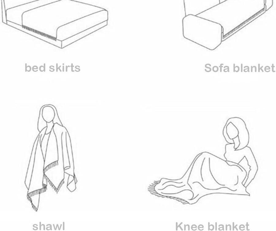 Allecto Plus Gebreid Wollen Woondeken 127 x 230 Grijs voor Bank of Bed Zacht en Knus Met Kwastjes Geschikt voor Thuis Kantoor en Auto'utilisation Slaapdeken Airco Deken