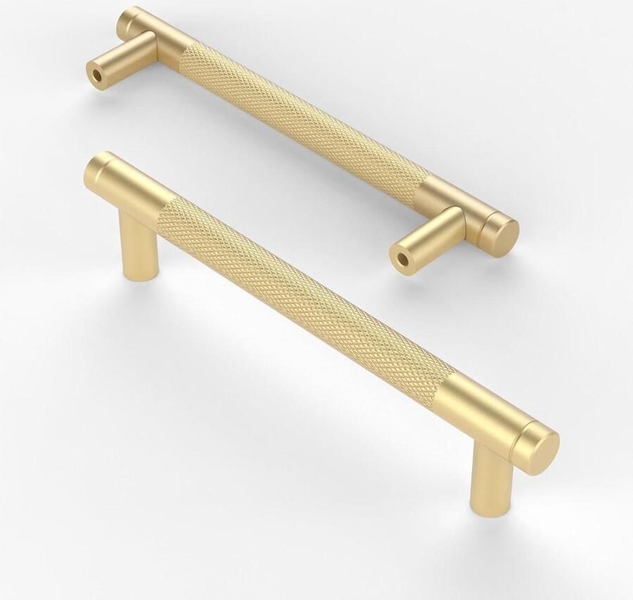 Allecto plus Gekartelde gouden meubelgrepen 128 mm gatafstand keuken deurgrepen ladekeuken vintage grepen 10 stuks