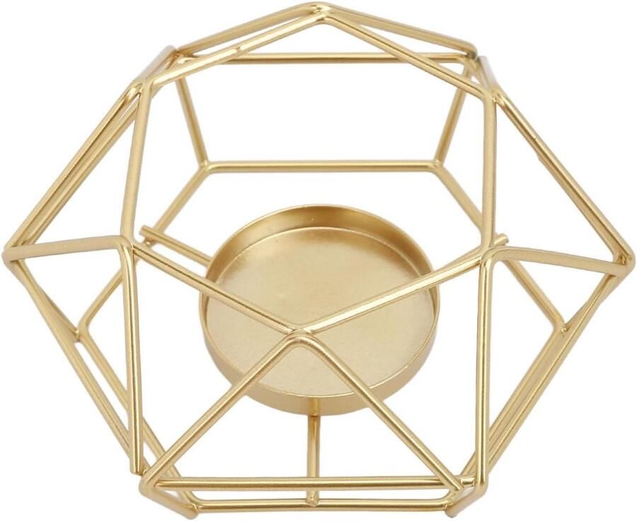 Allecto Plus Geometrische Kaarsenhouders voor Theelichtjes Metalen Kandelaars Decoratieve Lantaarns van Metaaldraad Kandelaar voor Bruiloft Huis Woonkamer Salontafels Decoratie
