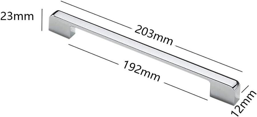 Allecto plus Gepolijste Deurgreep voor Keukenkasten en Lades T Bar Design Meubelkast Handvat Gat Center 192mm