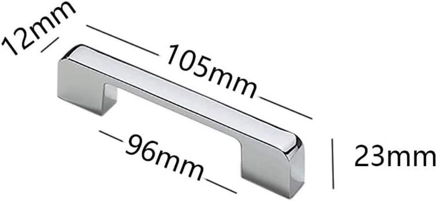 Allecto plus Gepolijste T-Bar Keukenkast Deurklink Lade Pull Handvat Meubelkast Handgrepen met 96mm Gat Center Hoogglans Finish