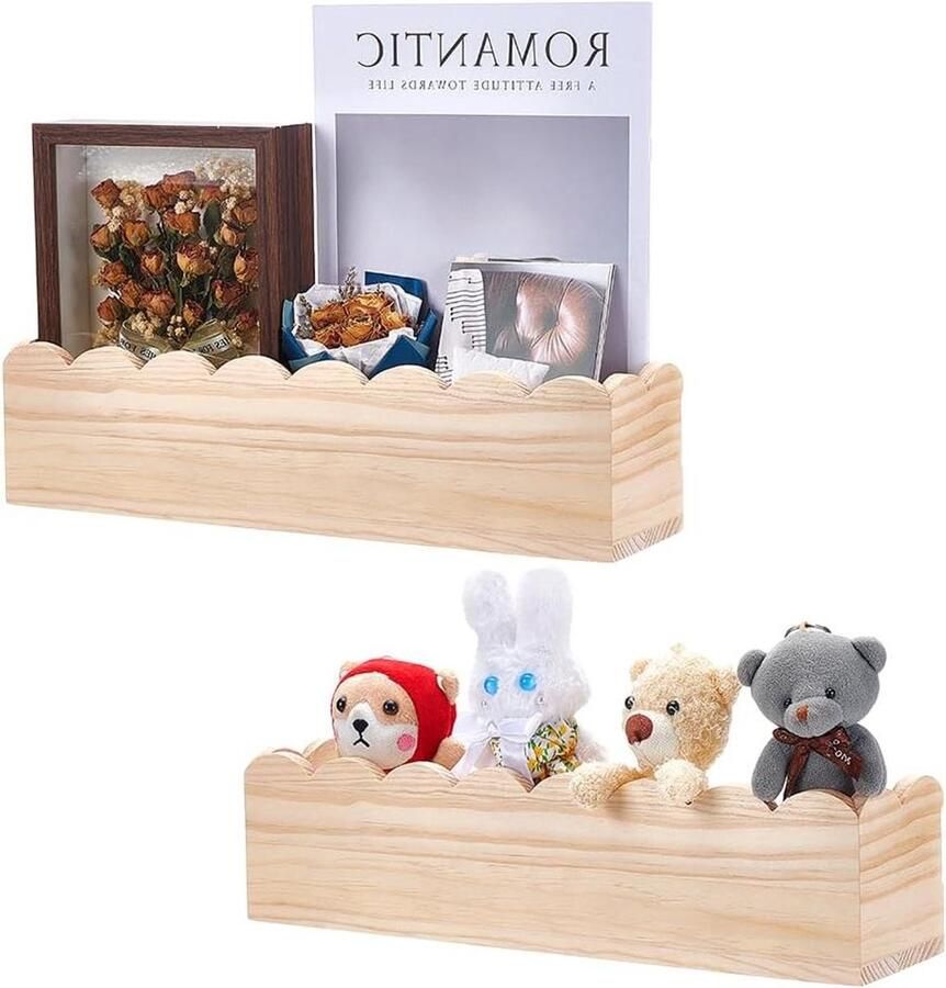 Allecto plus Geschulpte houten boekenplank voor kinderkamer decoratie met opslag zwevende planken voor woonkamer en slaapkamer muur decoratie met display stands
