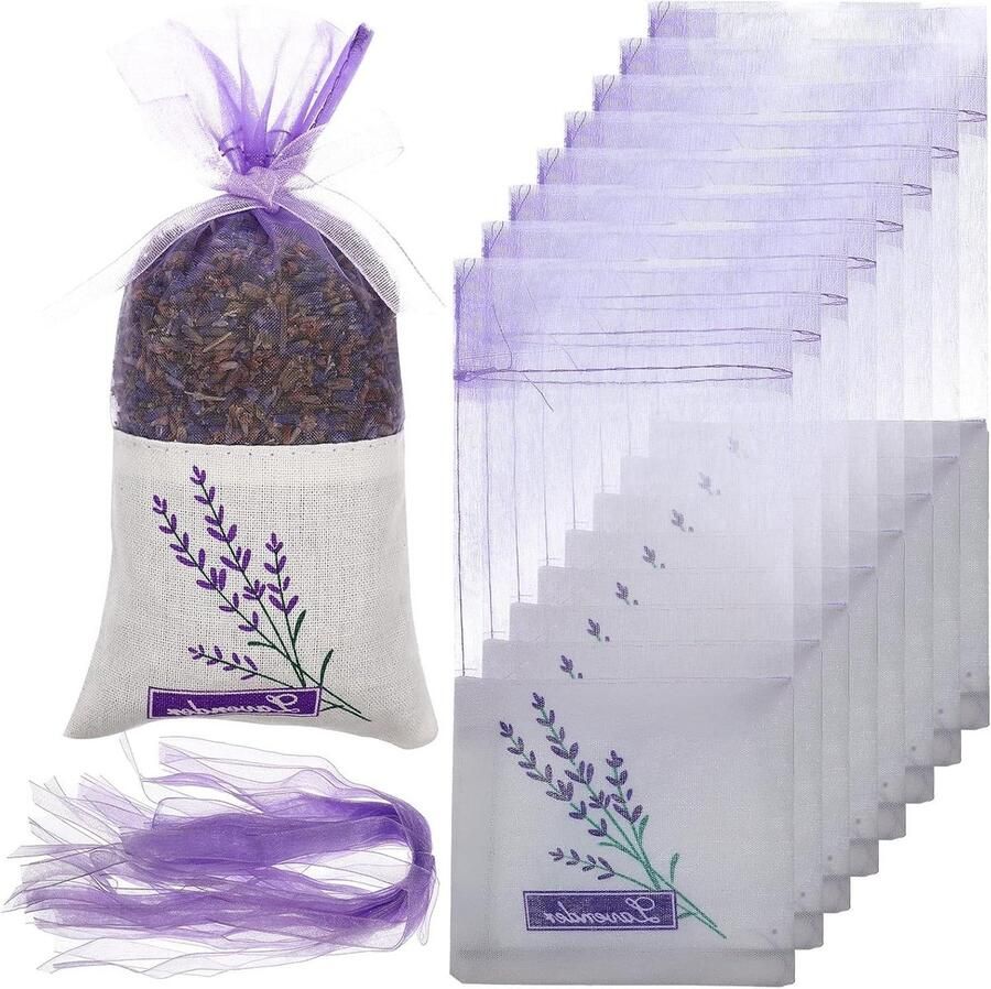 Allecto plus Geurzakje Gaaszakken voor Kledingkast Auto Slaapkamer Lavendel Opbergzakken Set van 30 Stuks