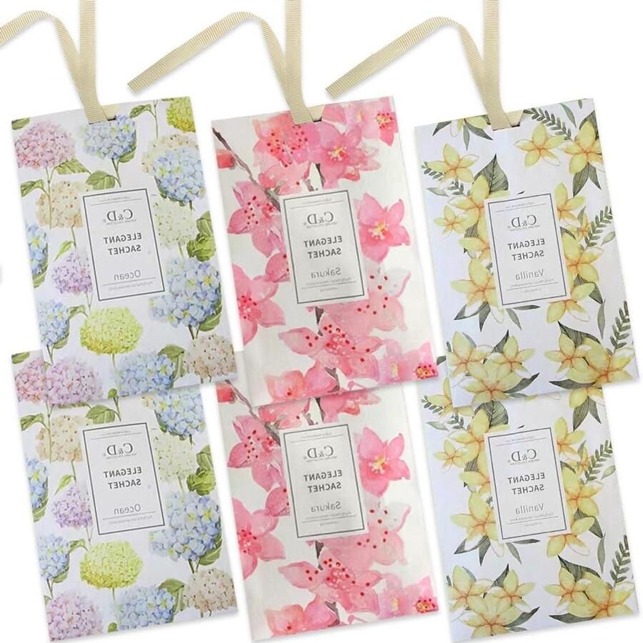 Allecto Plus Geurzakjes voor frisse kledingkast 6 stuks Luchtverfrissers voor kledingzakjes Geurpreventie voor laden en kasten Opbergzakjes voor kleding Kledingkast organisatie