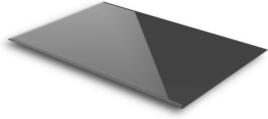 Allecto plus Glasplaat Kachel en Tafelblad 100x60cm Facet Geslepen ESG Veiligheidsglas Vonkbeschermingsplaat Zwart Open Haard