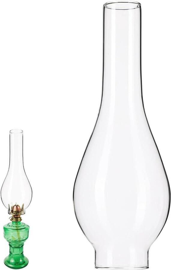 Allecto Plus Glazen orkaanlamp lampenkap voor olielampen Vervangende accessoires 5 cm basis Olielamp cover voor petroleumlampen