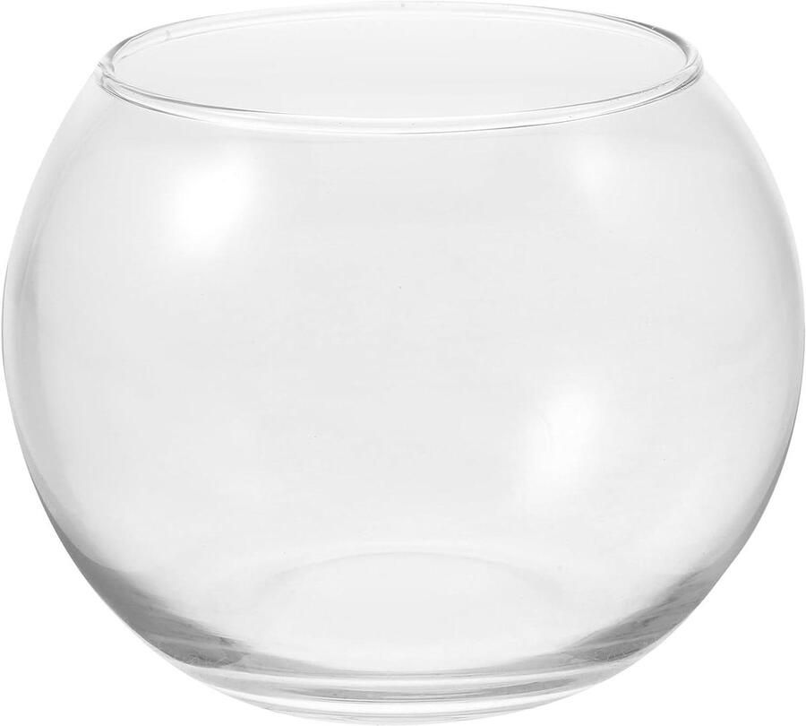 Allecto plus Glazen vistank bureau topper wereldbol bloemenvaas transparant design decoratieve viskom botanische plantenbak terrarium helder glas 3 stuks