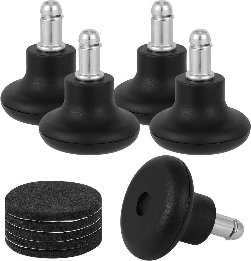 Allecto Plus Glijdende belwielen voor bureaustoel 5 stuks 2 Inch Vervanging wiel met viltjes Meubels vloerstoelen en barkrukken