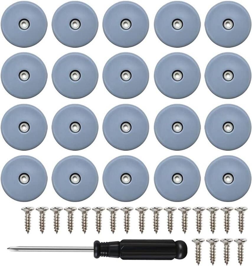 Allecto Plus Glijders om vast te schroeven voor meubelpoten 20 stuks Vloerbescherming en glijmiddel voor meubels