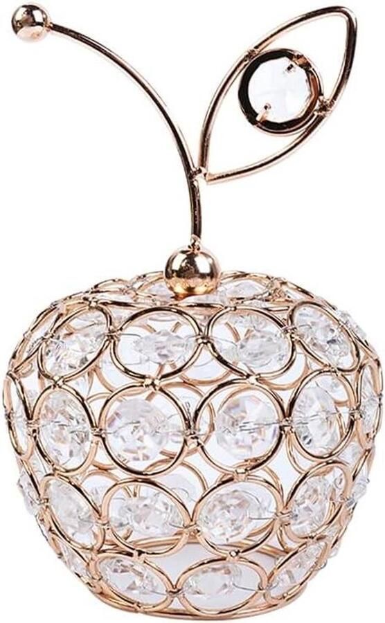 Allecto plus Glinsterende kristallen appel decoratie voor eettafel en feest (goud)