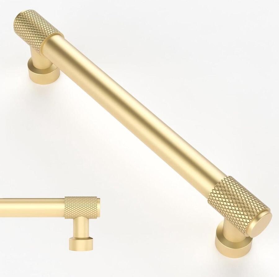 Allecto plus Goudkleurige Meubelgrepen 10 stuks 128 mm gatafstand voor keukenkasten en kledingkasten