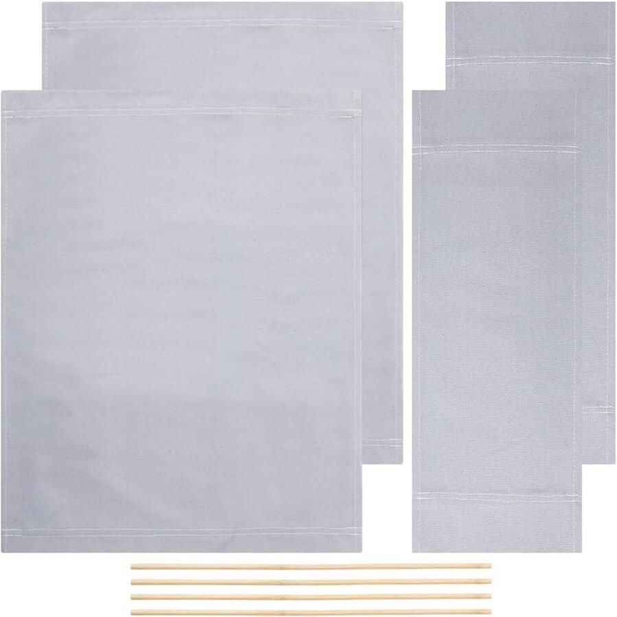 Allecto plus Grote maat stoelhoes set voor make-up artiesten en directeuren Lichtgrijze stoelhoezen van canvas voor filmstoelen Casual en stijlvol Geschikt voor thuis tuin en buitenstudio Vervangende stof Inclusief 2 sets