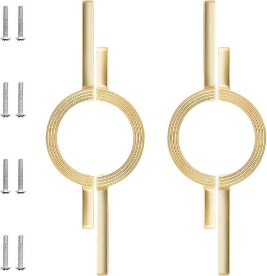 Allecto Premium Halve maan kast deurgrepen 2 stuks Geborsteld koperen trekt Retro halfronde handgreep.leadingAnchor Lade dressoir kast kledingkast
