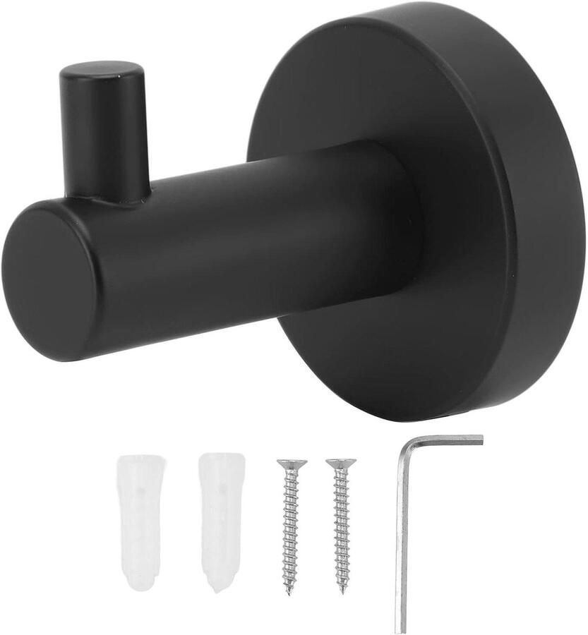 Allecto plus Handdoekhaken van roestvrij staal voor badkamer en keuken Moderne ronde haak voor handdoeken jassen en meer Wandbevestiging Duurzame douchehanddoekhanger Geschikt voor kasten in kantoor of thuis