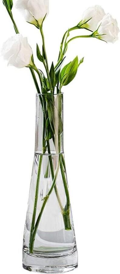 Allecto Plus Handgemaakte geblazen kunst glazen knop vaas voor tafel decoratie Kleine vintage bloem vaas voor bruiloft en thuiskantoor Enkele stam vaas centerpieces