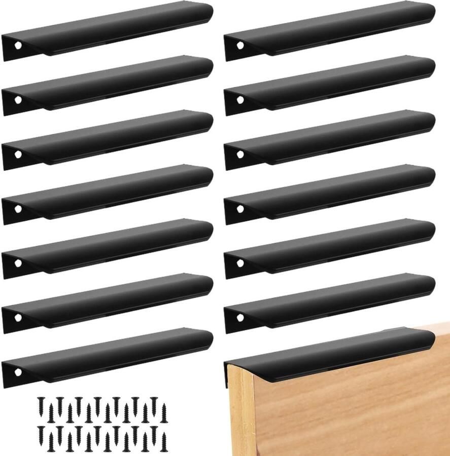 Allecto Plus Handgrepen 128 mm Zwart Keuken Meubel 14 Stuks Modern design Eenvoudige installatie