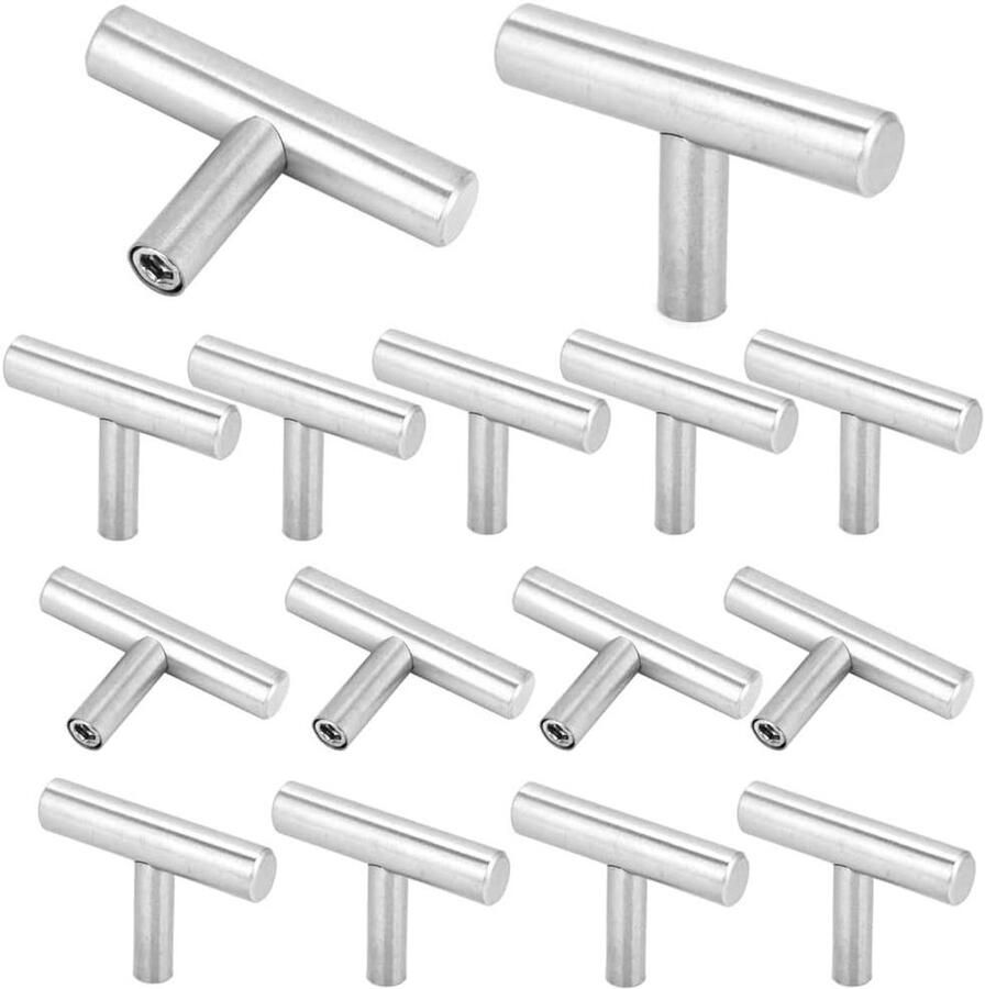 Allecto plus Handgrepen voor badkamermeubels en keukenkasten RVS 15 stuks