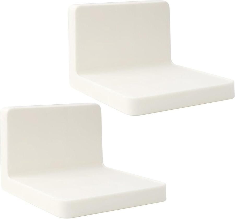 Allecto plus Zelfklevend wandrek zonder boren wit Set van 2 Opbergplank voor thuis en kantoor met 10 cm breedte Hangrek zonder boren met veelzijdige toepassingen