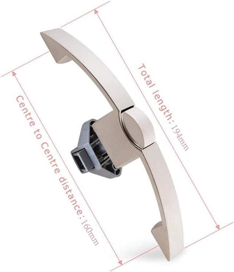 Allecto plus Handvat Slot voor Caravan Meubilair 160mm Keukenkast Kast Boog Universeel Parel Nikkel