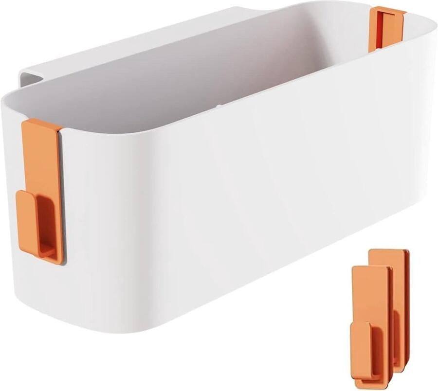 Allecto plus Hangbedorganizer met Haken in Oranje Organizer voor Bed Opbergmand voor Slaapkamer Nachtkastje Opbergplank Bedtas voor Thuis Kantoor en Slaapzaal