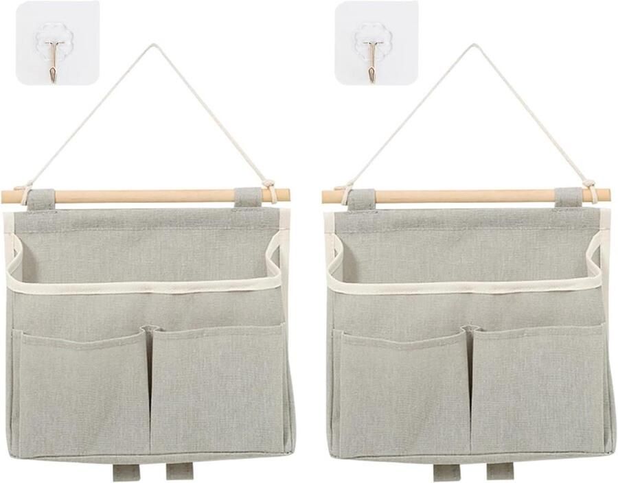 Allecto Plus Hangende Campingorganizer Set van 2 Opvouwbaar en met 3 vakken Hangende opslag voor Badkamer Slaapkamer Kledingkast Handig voor op de Camping