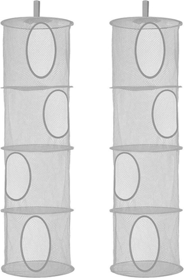 Allecto Plus Hangende Opvouwbare Netmanden voor Opbergen Speelgoed en Kleding Set van 2 stuks