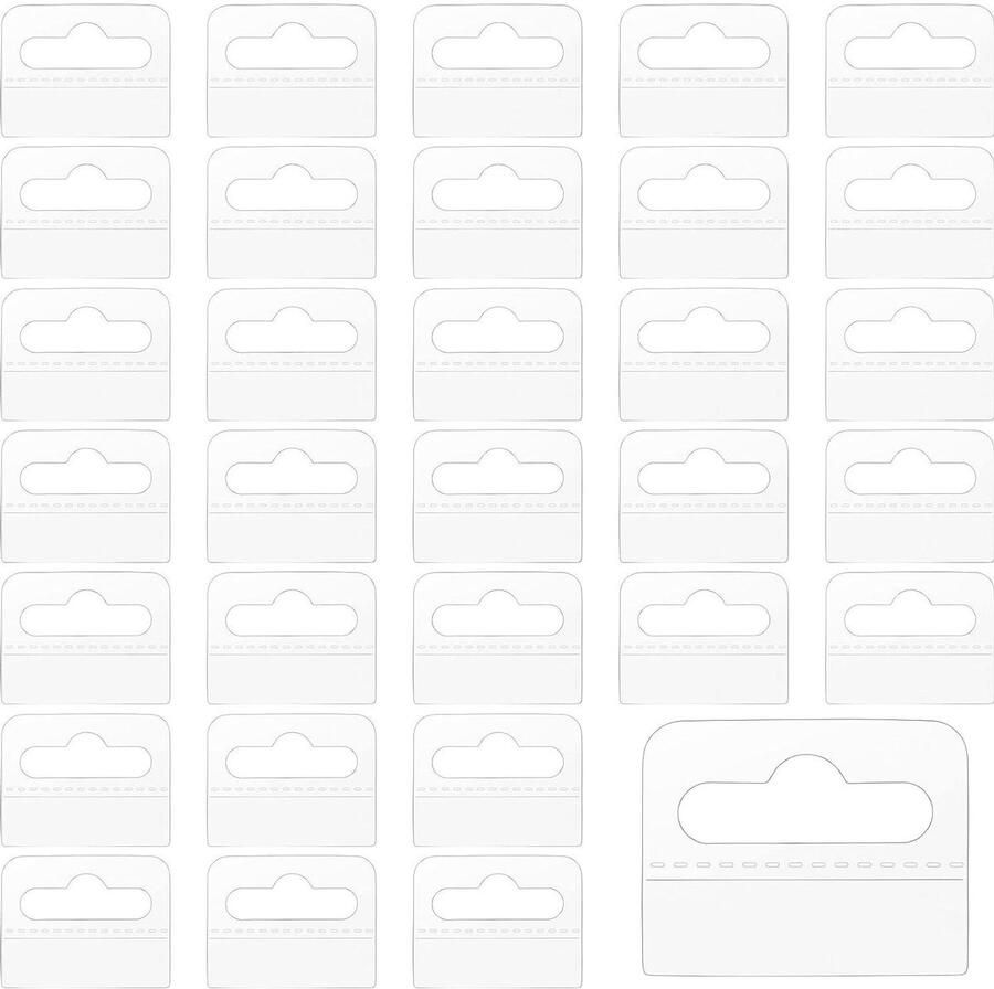 Allecto plus Hangende tabs voor displays 200 stuks Zelfklevend Transparant Kantoor en thuisgebruik