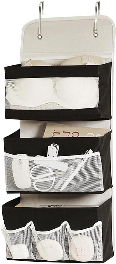 Allecto Plus Hanging Organiser voor Kledingkast en Muur Opvouwbaar 67.5 x 29.5 cm Ruimtebesparende Kast Organiser 3 Etages 1 Stuk