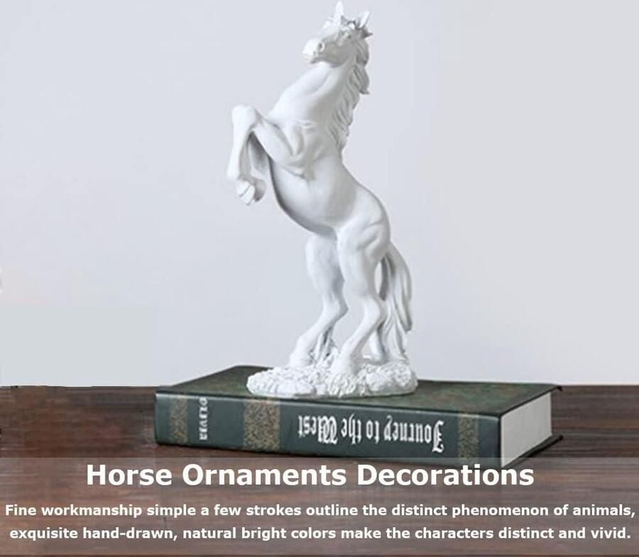 Allecto plus Harsbeeld van gevlochten paard als symbool van succes voor bureau decor Wit Moderne sculptuur voor privé en restaurant gebruik