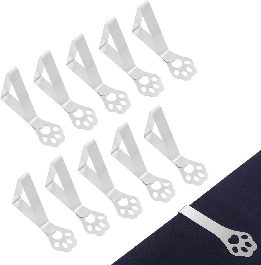 Allecto Plus Heavy Duty Tafelkleedclips voor Buiten en Binnen 10 stuks Roestvrijstalen Tafelkleedhouder Ideaal voor Picknicks Feesten Bruiloften Restaurants en Kamperen