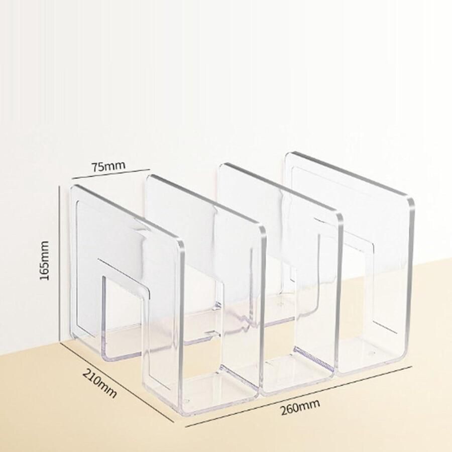 Allecto plus Helder Acryl Boekensteunen Boekenhouder Transparant Krasbestendig Bureau Organizer voor Thuis School en Kantoor