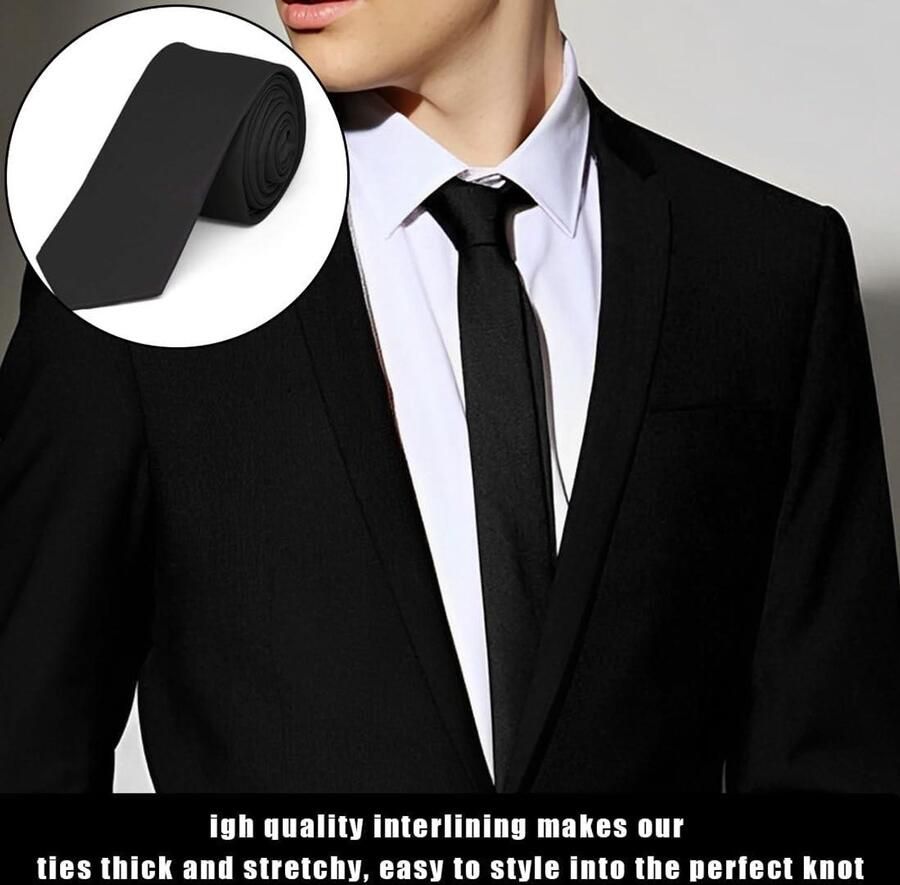 Allecto Plus Herenstropdas in elegant zwart voor kantoor bruiloft werk en feest met stijlvolle uitstraling. Ideale toevoeging voor de formele en feestelijke gelegenheden