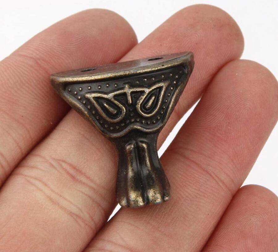 Allecto plus Hoekbeschermers voor Sieraden en Decoratie 20 stuks Antieke Brons Metaal Houten Doos Vintage Stijl Meubelbeslag