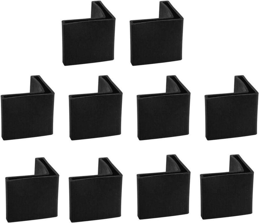 Allecto plus Hoekbescherming vloerbeschermers 10 stuks L type 25x25mm zwart Kinderveiligheid tackling meubelhoeken