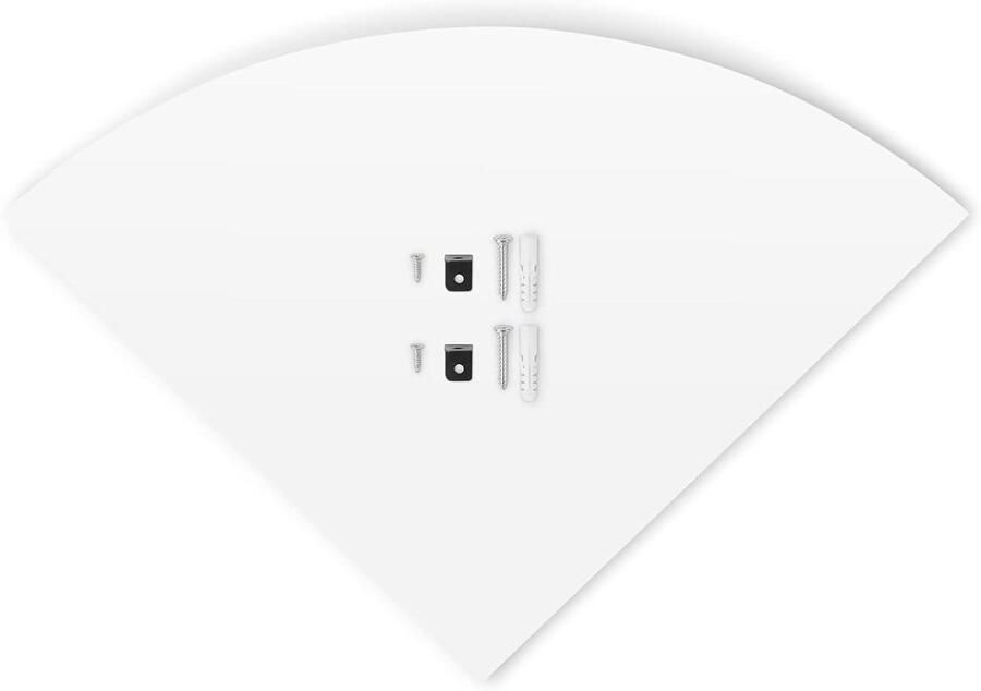 Allecto plus Hoekplank Wit PVC Opbergrek Boekenkast Set van 3 Stuks voor Wandmontage. Geschikt voor Meubels Kantoor en Decoratie